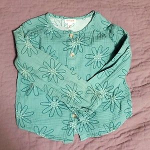 Cat and Jack 7/8 Long Sleeve Button Up